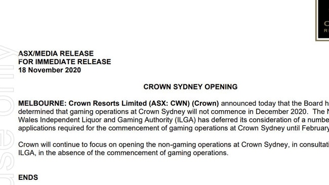 Crown casino sydney opening hours schedule