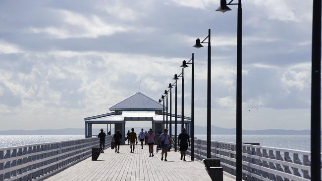 Take a walk along Shorncliffe Pier while maintaining social distancing. Picture; Renae Droop