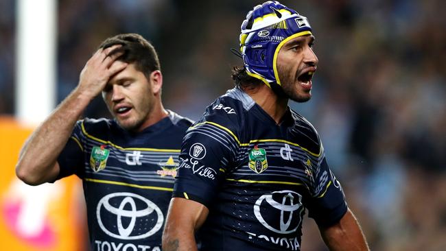 Johnathan Thurston during the Cowboys’ loss to the Sharks. Picture: Gregg Porteous