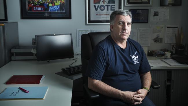 Health Services Union president and former paramedic Gerard Hayes says he wants to see a hospital specific licence and training for security guards. Picture: Hollie Adams/The Australian