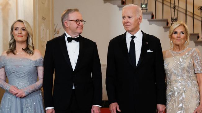 U.S. President Joe Biden and first lady Jill Biden host Australia's Prime Minister Anthony Albanese and his partner Jodie Haydon for an official State Dinner at the White House in Washington, U.S., October 25, 2023. Picture: Reuters/Jonathan Ernst