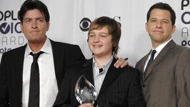 Charlie Sheen, Angus T. Jones and Jon Cryer in 2009.