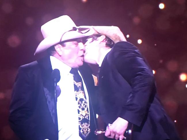 Samuel Johnson and Molly Meldrum shared a special moment. Picture: Channel 9