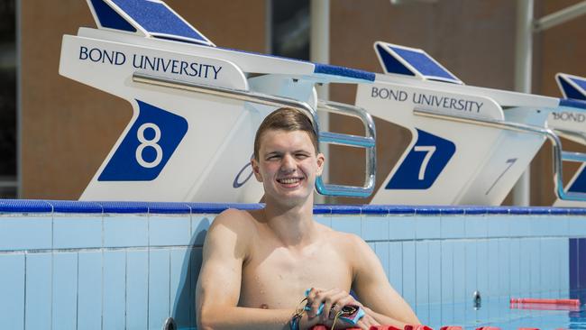 Gold Coast swimmer from All Saints Tom Hauck who has secured a scholarship at Bond University. Picture credit: Cavan Flynn.