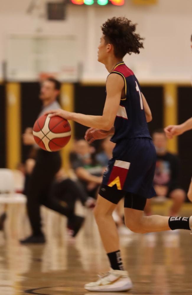 Brisbane State High School's Xavier Chio. Picture: Basketball Queensland