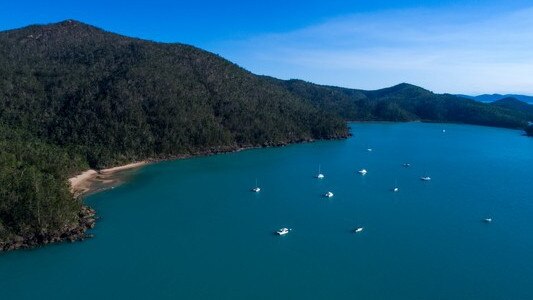 The pristine waters of Cid Harbour at the Whitsundays, where the attacks occurred.