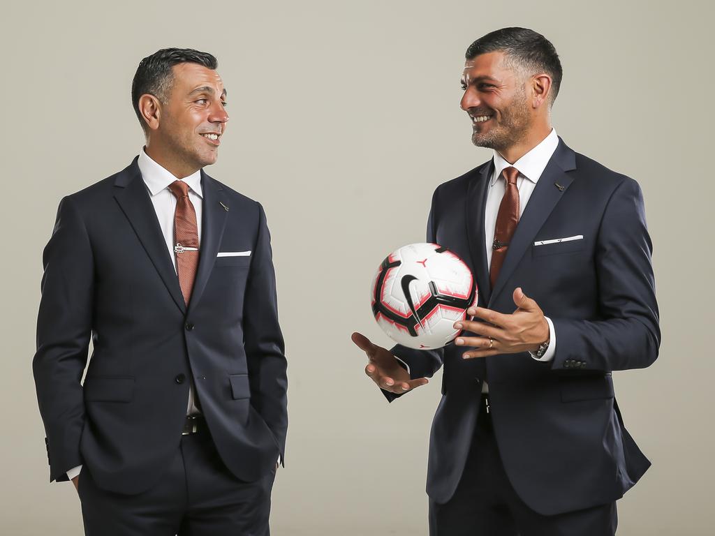 Ross Aloisi (left) and his brother John are ready to go head-to-head at AAMI Park. Picture: Mark Cranitch.