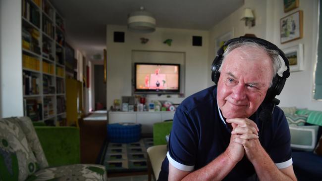 ABC commentator Jim Maxwell at home in Woollahara, Sydney. Picture Sam Mooy/The Australian.