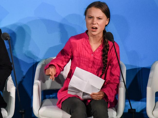 Greta Thunberg spoke passionately at the UN in New York. Picture: Getty Images/AFP