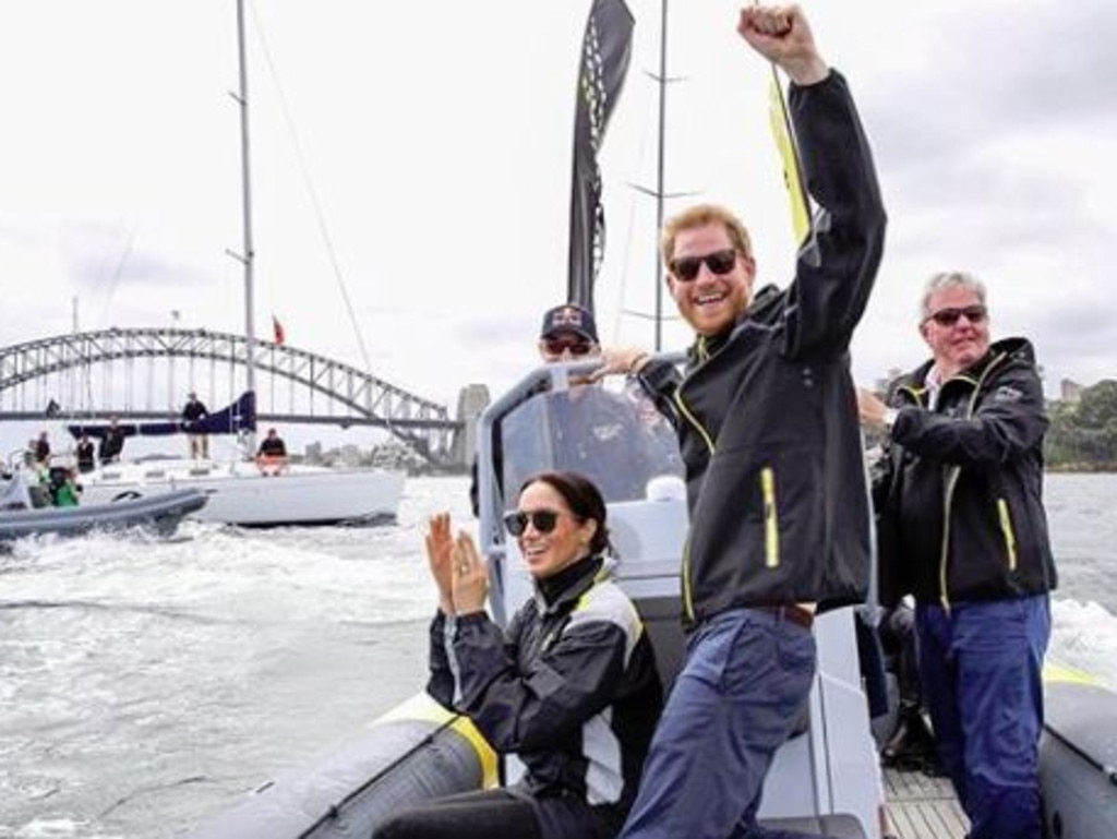 Meghan and Harry on Sydney Harbour during their tour in 2018. Picture: Instagram