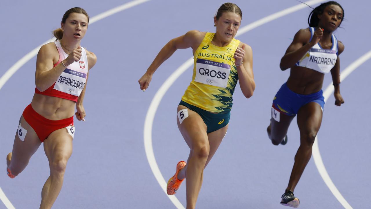 Australian Mia Gross during her 200m heat at the Paris Olympic Games. Picture: Michael Klein