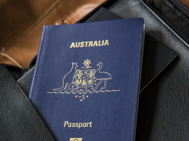 A child's Australian Passport insert into a black leather travel wallet.Escape 6 August 2023Doc HolidayPhoto - Getty Images
