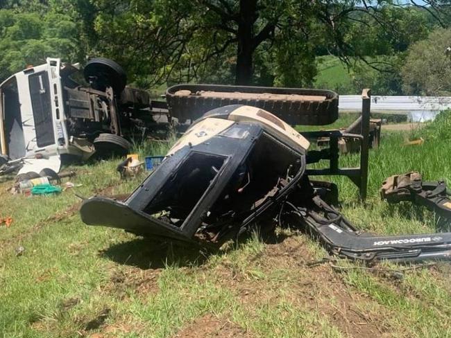 A young Palmwoods man was trapped inside a truck after a crash at the Sunshine Coast hinterland.