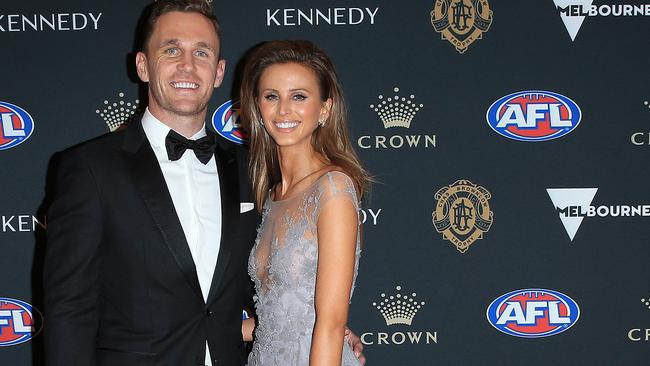 Joel and Brit Selwood at the 2019 Brownlow Medal. Pic: Mark Stewart.