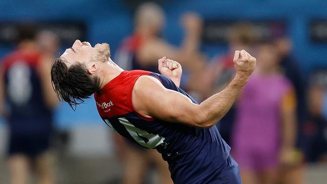 Michael Hibberd after the win on Friday night. Picture: Michael Willson/AFL PhotosGee