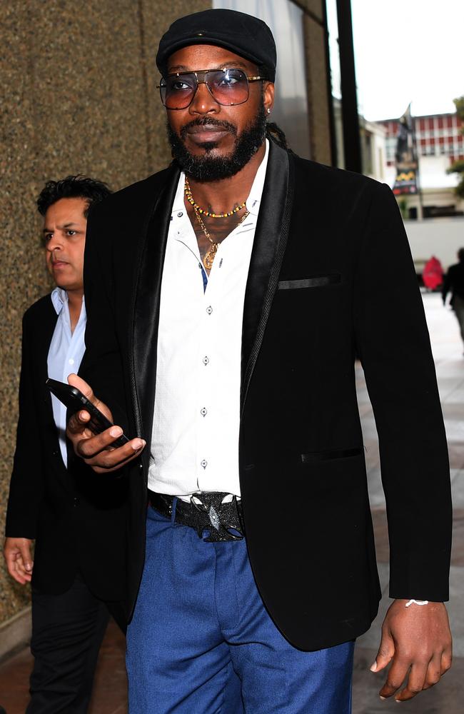 West Indies cricketer Chris Gayle leaving NSW Supreme Court today. Picture: AAP Image/David Moir