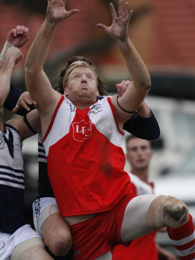 Former Carlton star Lance Whitnall playing for Lalor.