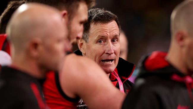 John Worsfold has come under pressure after Essendon’s horror loss to Western Bulldogs. Picture: James Elsby/AFL Photos via Getty Images.