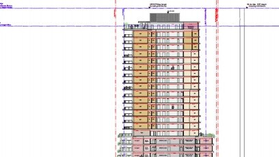 Drawings for an Anglicare, 24-storey aged care facility at 215 and 229-239 Pitt St Merrylands.