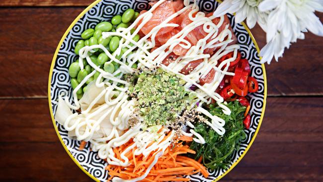 Poke bowls are ontrend. Photo: Adam Yip.