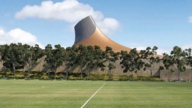 The protruding ‘shroud’ opposite Marcellin College and Trinity Grammar playing fields.