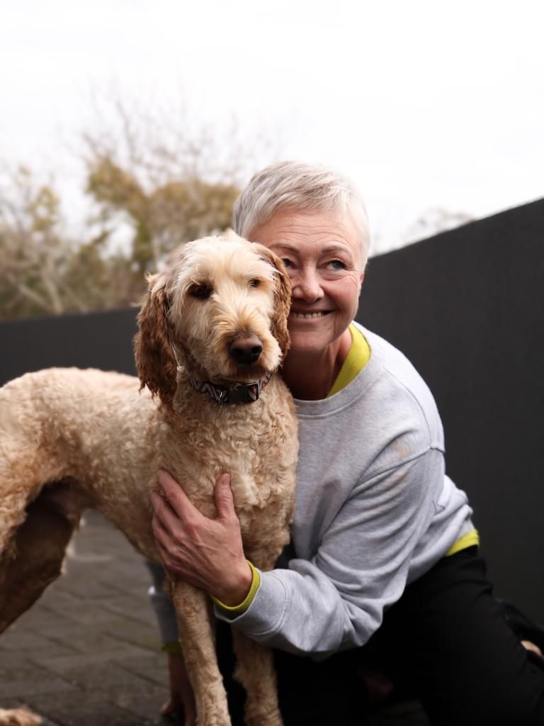 Diane Jessup with Oscar the labradoodle. Picture: Stephanie Dalton