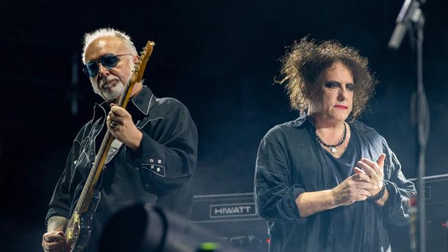 Reeves Gabrels, left, and Robert Smith of The Cure. Picture: AFP