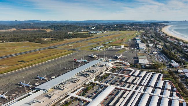 An aerial view of the Gold Coast Airport at Bilinga which is gearing up for the Commonwealth Games.