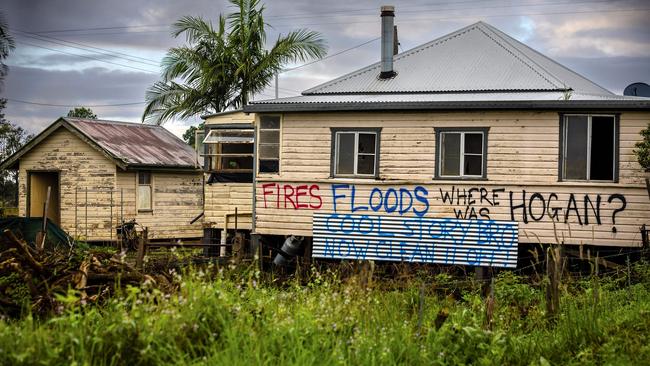 A flood-damaged house in Lismore. Picture: Patrick Hamilton.