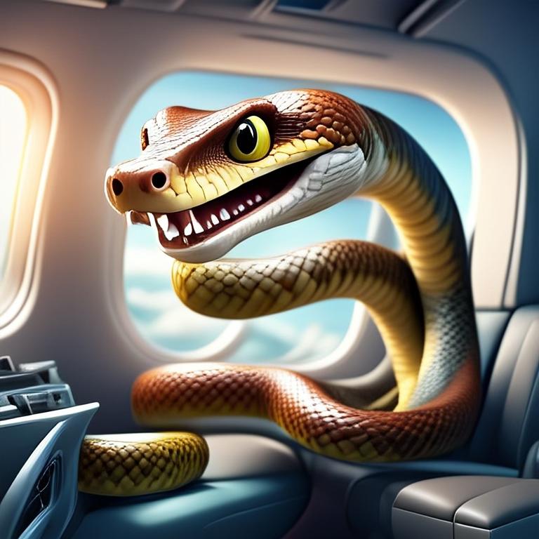 Snakes on a plane as created by Image Playground. I only got on snake though.