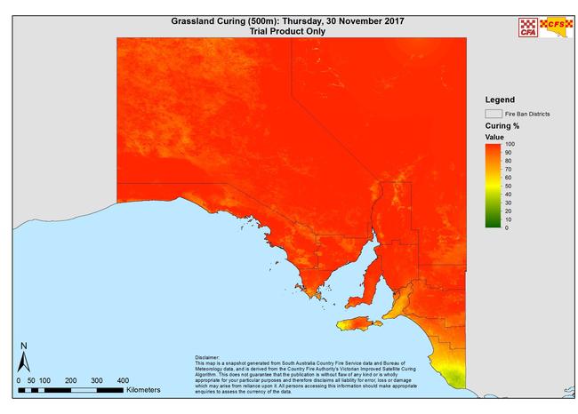 CFS satellite imagery taken in November showing moisture levels across the state.