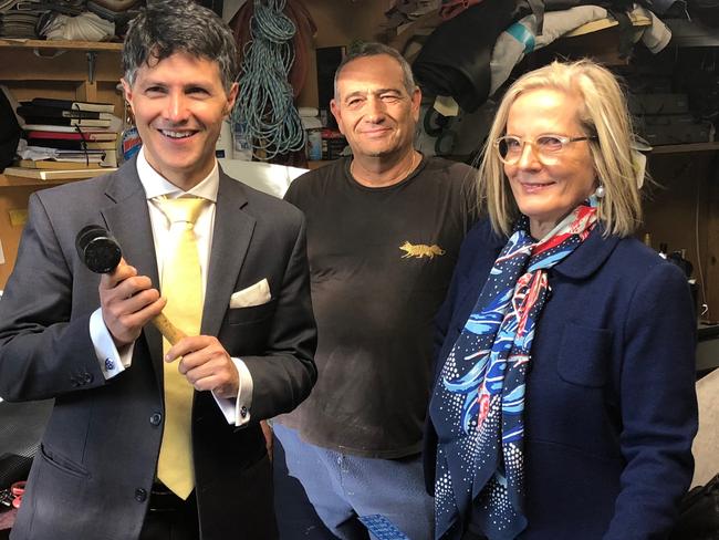 Ryde MP Victor Dominello with Lucy Turnbull earlier this year.