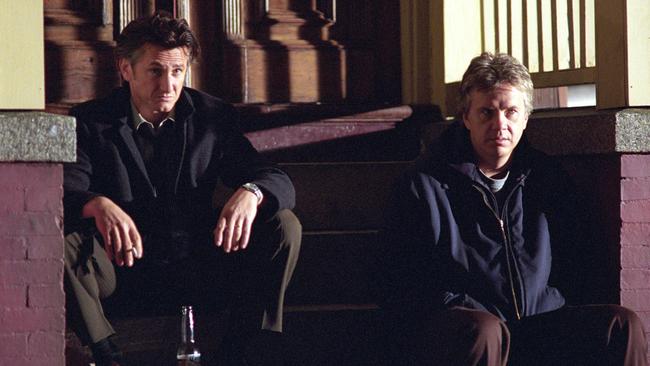 Sean Penn with Tim Robbins in Mystic River.