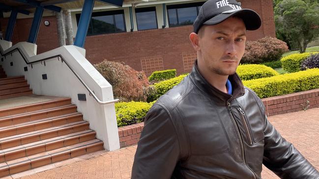 Izakk Biggs leaves Cleveland Magistrates Court after pleading guilty to committing fraud during the sale of a motorcycle advertised on Facebook. Picture: Marcel Baum