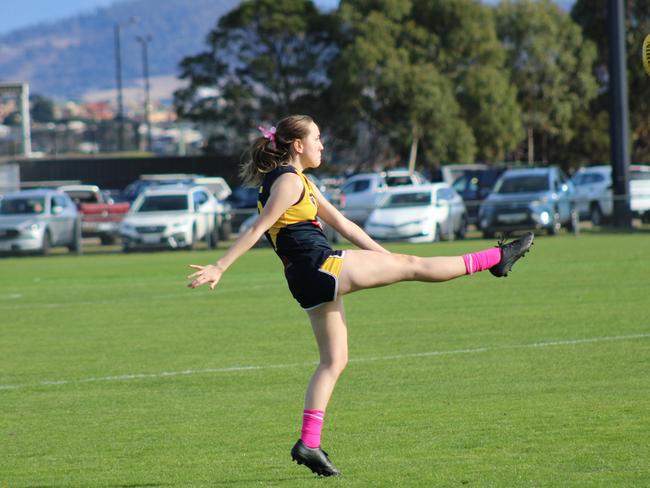 SFLW Community League - Action from Sorell v St Virgils during the annual Pink Sock-Carolyn Birch Memorial Match. Picture: Jake Garland