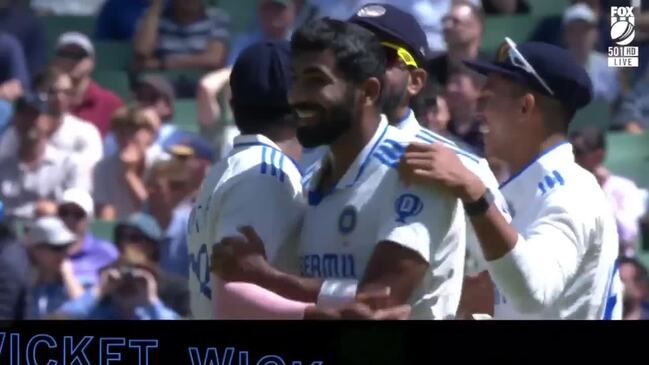 Bumrah plays up to crowd after removing young gun Konstas