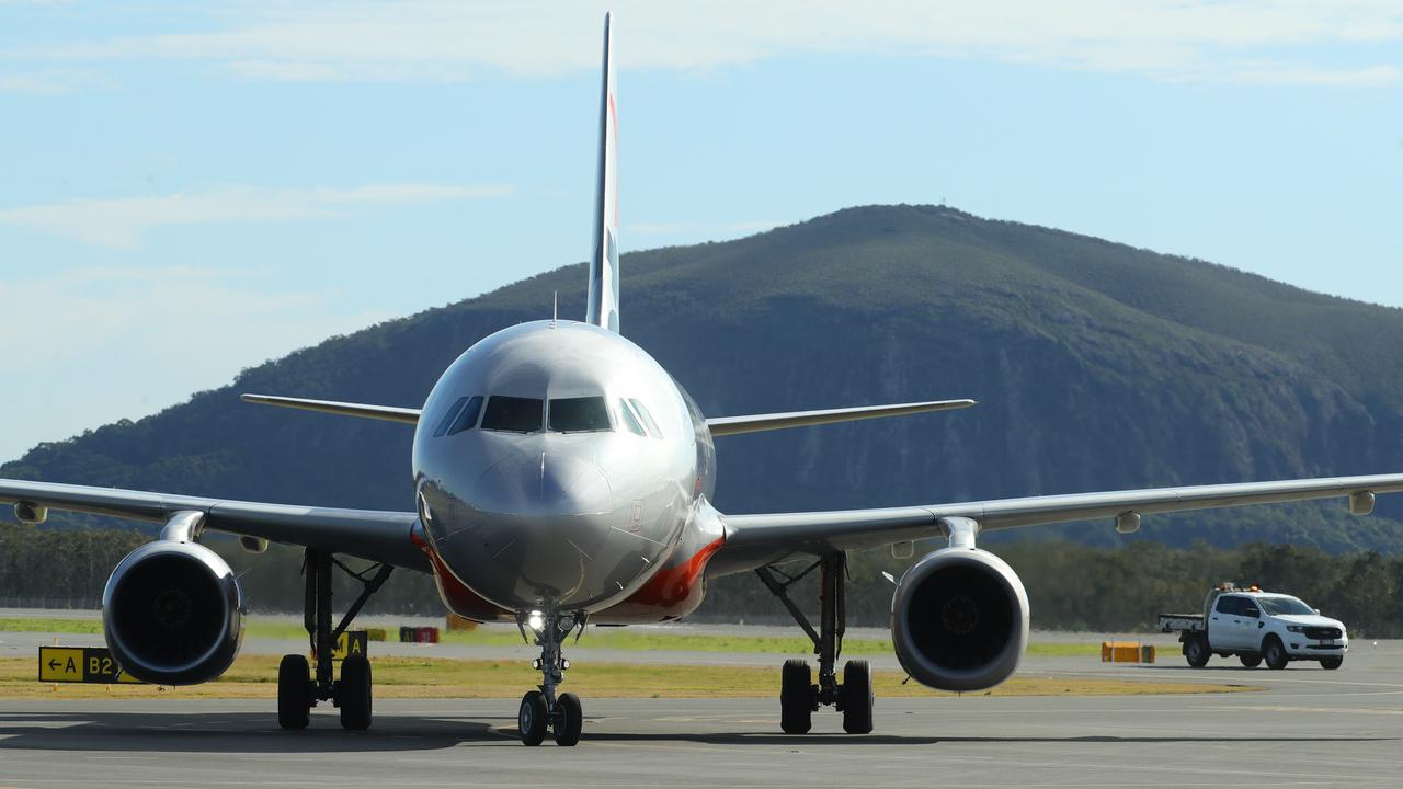 Jetstar flight JQ794 touches down at Sunshine Coast Airport from Melbourne. Photo: Lachie Millard