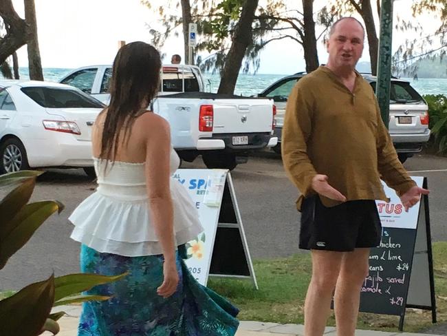 Mr Joyce and Ms Campion relaxed at Palm Cove in Queensland in December.