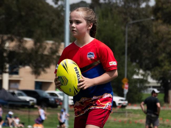 Sophia Giumelli of the Canberra Brindies Touch Football team at the Junior State Cup. Picture: Canberra Brindies