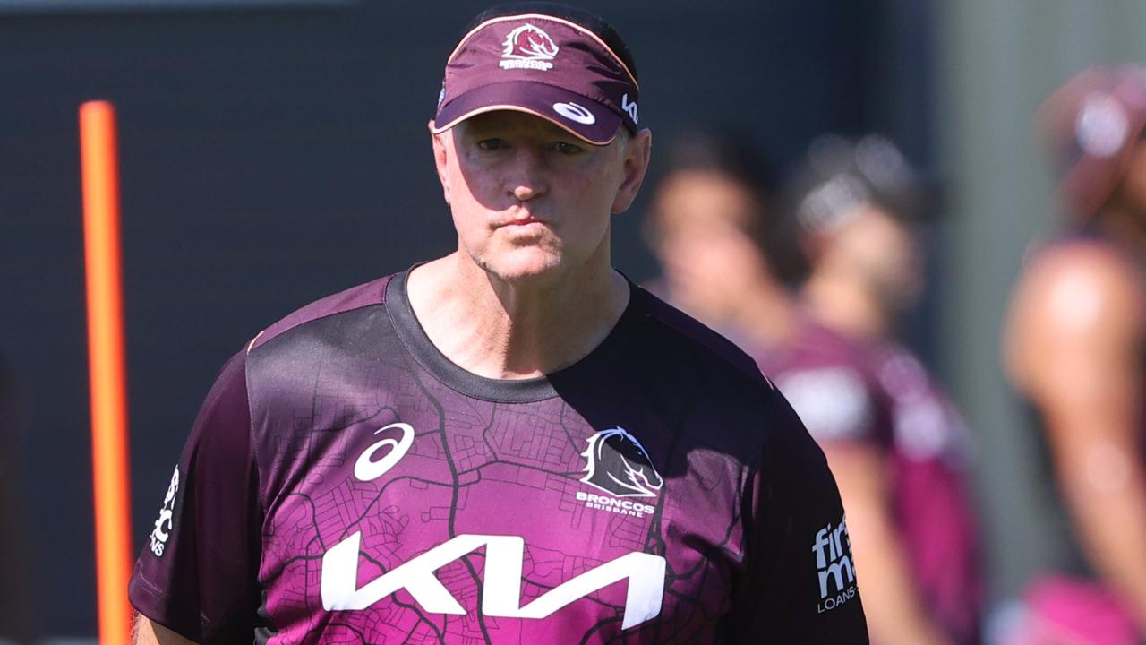 Brisbane Broncos first day of training for 2024. Coach Michael Maguire. Picture: Nigel Hallett