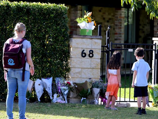 Neighbourhood kids stop by the house this morning. Picture: John Grainger