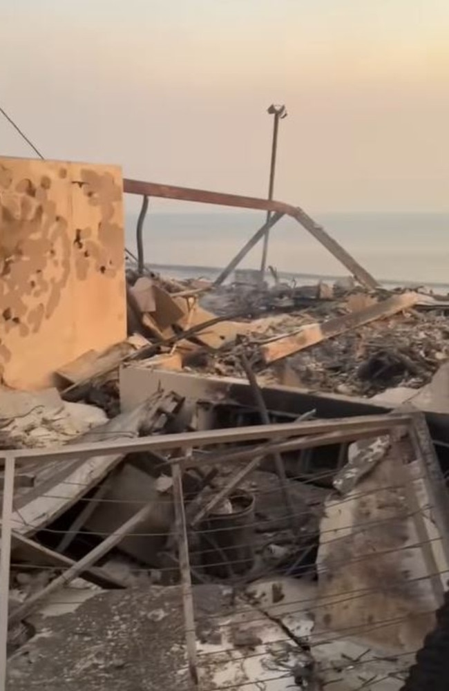 Kim’s close friend Paris Hilton showed this image of her Malibu home destroyed in the fires. Picture: Instagram