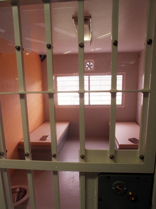 A cell block at Silverwater prison such as this might take a mattress on the floor to accommodate a third prisoner.