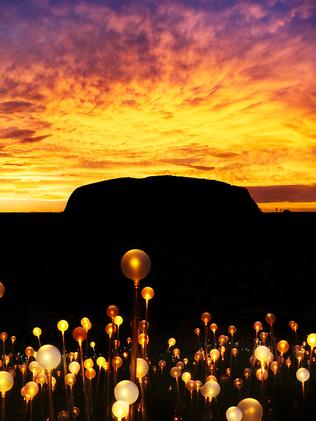 Field of Light, Uluru, Bruce Munro 2016. Picture: Mark Pickthall