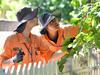 18/2/21. More than 1000 residents in Prospect and Stepney are being told to strip ripe fruit off their trees, to help stop the spread of fruit fly. PIRSA biosecurity officers in orange overalls are door-knocking offering residents assistance with the task - Joshua Dowsett and Saurin Barot   
Picture: Keryn Stevens