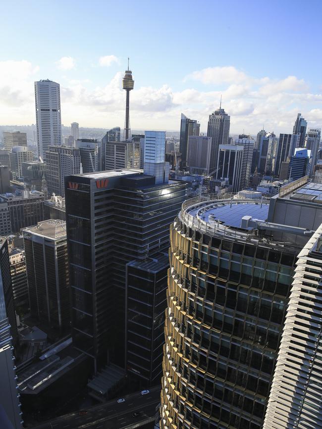 Sydney high-rises, seen from Tower 2 in Barangaroo.