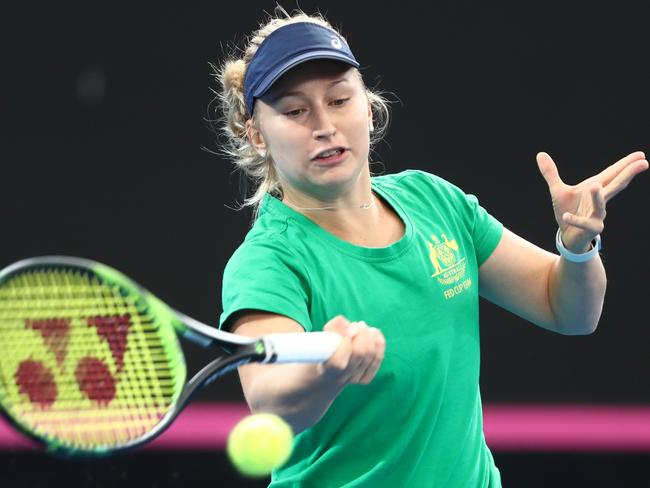 Daria Gavrilova during an Australian Fed Cup training session. Picture: Chris Hyde/Getty Images