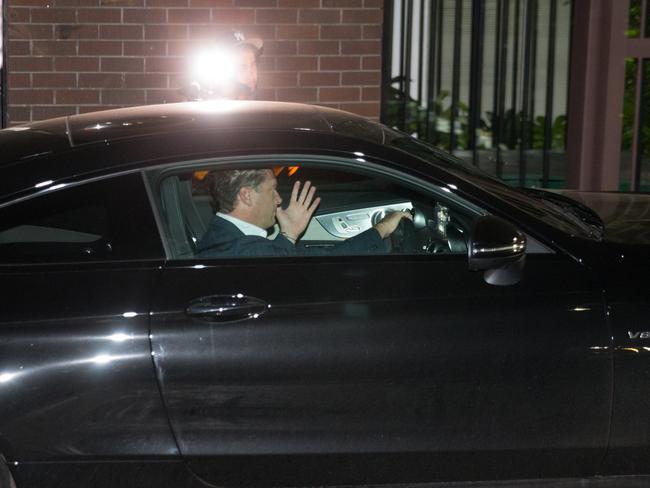 Karl Stefanovic arriving at Nine HQ in Sydney during Ubergate. Picture: Damian Hofman