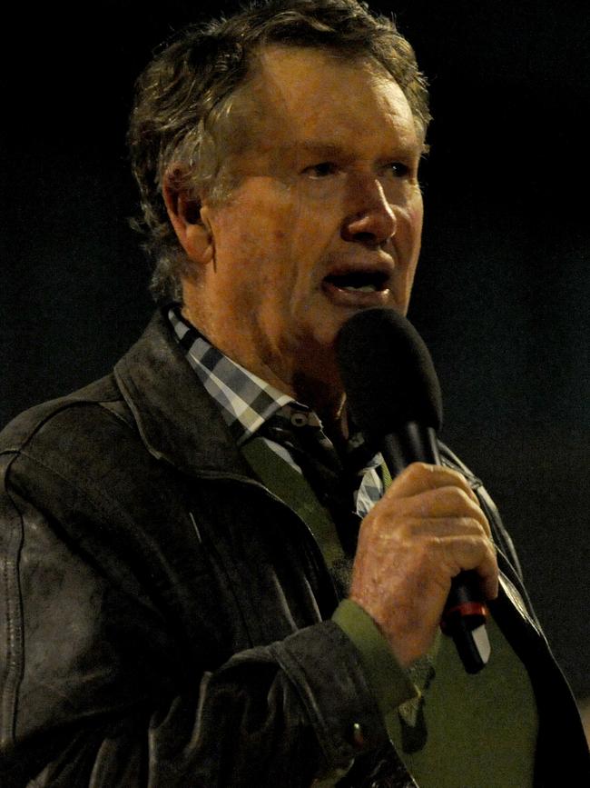 Samatha Fraser’s dad, Trevor Fraser, spoke at the vigil. Picture: Andrew Henshaw