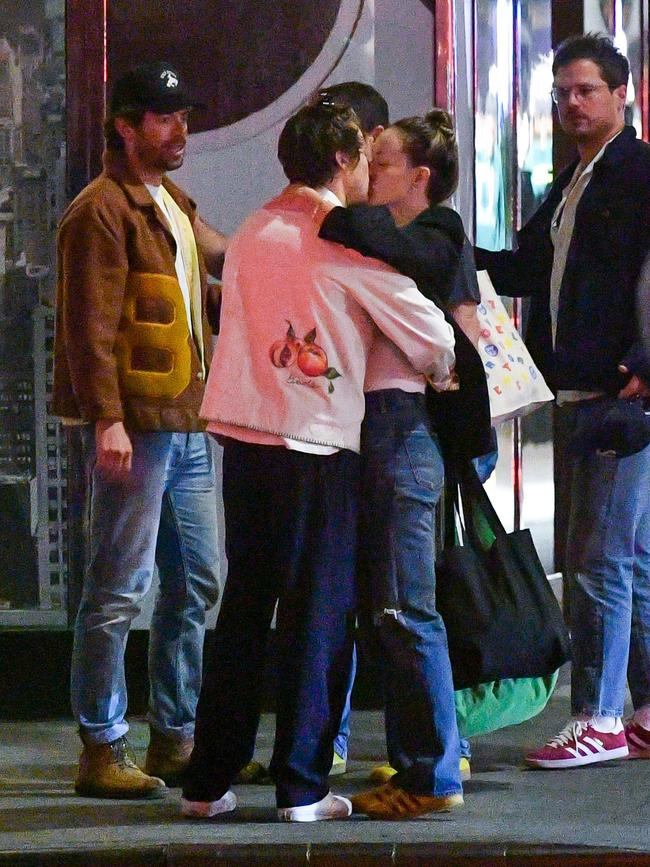 Harry Styles and Olivia Wilde pack on the PDA after a date night in New York City. Picture: TheImageDirect.com